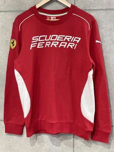 人気！ PUMA プーマ Ferrari フェラーリ ロゴ刺繍 長袖 スウェット トレーナー 赤 レッド Lサイズ メンズ F1 ○ 新規×