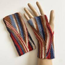 手編み ハンドメイド ハンドウォーマー カバー 指なし手袋 A_画像2