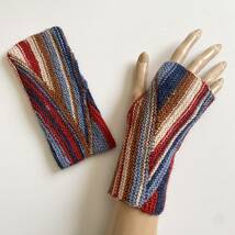 手編み ハンドメイド ハンドウォーマー カバー 指なし手袋 A_画像1