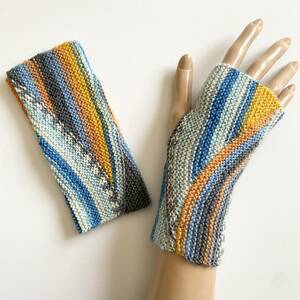 手編み ハンドメイド ハンドウォーマー カバー 指なし手袋 I