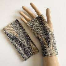 手編み ハンドメイド ハンドウォーマー カバー 指なし手袋 4_画像2