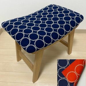 Art hand Auction mina perhonen dop tambourine l4 square stool [navy] Scandinavian mina perhonen bench handmade chair ottoman, furniture, interior, chair, stool