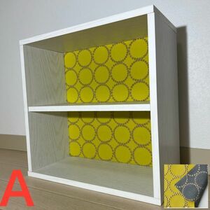 A thin type box shelves attaching mina perhonen dop tambourine [ yellow ] hand made storage remake color box cube box Northern Europe manner 