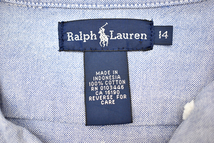 Y-6666★送料無料★超美品★Ralph Lauren ラルフローレン EK026420★正規品 ブルー ポニーロゴ刺繍 長袖 B/D オックスフォードシャツ 14 L_画像4