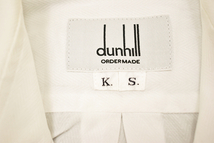 Y-6690★送料無料★美品★dunhill ORDER MADE ダンヒル オーダーメイド★日本製 ホワイト白 織り生地 長袖 B/D ドレス シャツ 首周り38cm_画像4