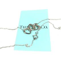 【ティファニー】本物 TIFFANY&Co. ネックレス トリプル オープンハート シルバー925 全長40cm トップ幅2.2cm 女性用 レディース 送料370円_画像3