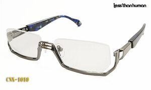 less than human less The mhi.- man glasses frame CNX-1010 C1010 reverse half rim board spring hinge glasses made in Japan 