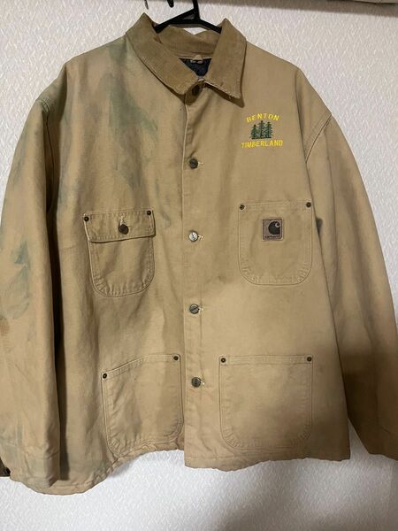 カバーオール　カーハート　carhart ダックジャケット　　ブルゾン　 ワークジャケット USA製 ビンテージ