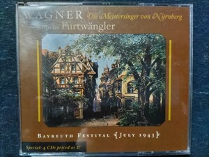 中古輸入CD(4枚組) ワーグナー：楽劇《ニュルンベルクのマイスタージンガー》全曲 他 フルトヴェングラー/バイロイト祝祭劇場管他