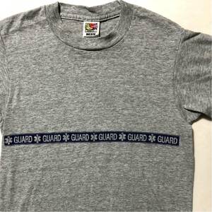 90s USA製 FRUIT OF THE LOOM BEST ボディ使用 GUARD スター オブ ライフ Tシャツ size14-16 灰 管理B929