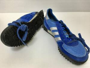 70s ユーゴ製 adidas Marathon TR アディダス マラソン トレーナー 青×銀 9inch 27cm 美品