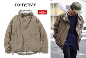 美品 nonnative CYCLIST JACKET N/P TAFFETA STRETCH WITH WINDSTOPPER 3L ベージュ サイズ1 マウンテンパーカー ジャケット ゴアテックス