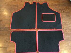  Rover Mini floor mat 4 point set black red stitch England made 