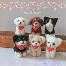 *rina's shop*3.5cm愛犬クリームチワワちゃんストラップ*ハンドメイド*羊毛フェルト*ドールハウスペット雑貨*インテリア*小型犬*ブライス*_画像5