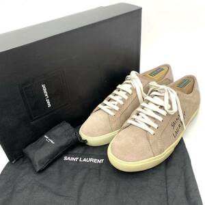 ☆良品/ 付属品付き!! '高級ラグジュアリー靴' SAINT LAURENT サンローラン 18SS 498209 ローカット レザースニーカー 40 25.0cm シューズ