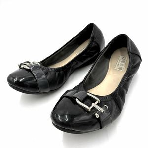 H ＊ 良品 日本製 '高級感溢れる' 卑弥呼 ヒミコ HIMIKO 本革 バレエシューズ / フラット パンプス 23.5cm レディース 婦人靴 シューズ