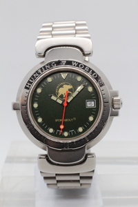 【HUNTING WORLD】SPM-0130129 200M ETA QUARTZ ALL STAINLESS STEEL SWISS MADE 中古品時計 電池交換済み 23.10.18