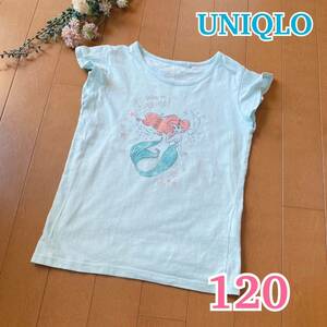 ★ UNIQLO ★ ユニクロ GIRLS ディズニー プリンセス アリエル UT グラフィックTシャツ 半袖 / ブルー 水色 120