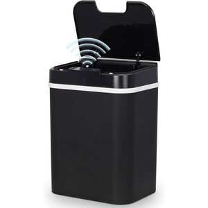  Smart waste basket sensor attaching full automation opening and closing 12L cover attaching trash can contactless Smart induction waste basket stylish living room sl1165-bk