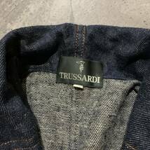 VV☆ 都会のカジュアルウェア'上質シルク&リネン生地' TRUSSARDI トラサルディ 羽織り デニムジャケット size:40 レディース アウター 上着_画像7