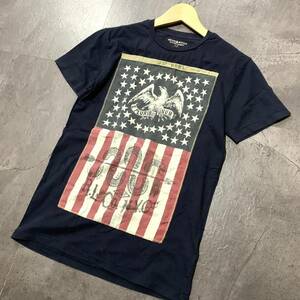 W ☆ 星条旗プリントデザイン '国内正規品' Denim & Supply Ralph Lauren ラルフローレン 半袖 Tシャツ size:XS 古着 メンズ トップス NVY