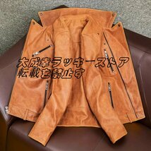 ●特売 カウハイド 牛革 レザージャケット ライダース バイクレザー 本革 メンズファッション アメカジ 革ジャン ジャンパー S～4XL z722_画像4