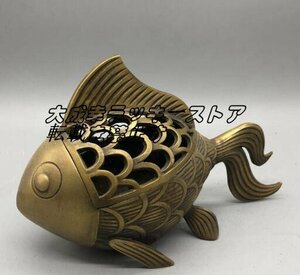 店長特選★独特★金魚置物金魚燻製香炉高さ：13.5 cm z1462