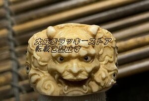 爆売り！提げ物　鹿角彫 根付★ ・東洋彫刻・現代根付 z1251