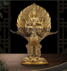 強くお勧め ☆高品質 純銅 手作り 工芸品 置物を置く収蔵品 仏像 仏教 孔雀明王 z529