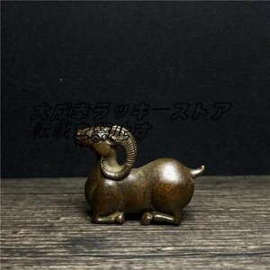 美品登場文鎮 羊 銅器 筆立て 文房具 書道品銅製品 開運 置物 工芸品 風水招財 z1557