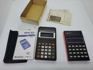 SHARP シャープ エルシーメイト レトロ 電子計算機 電卓 EL-104(動作品) SANYO サンヨー CX 1231(不動ジャンク) コレクション レア