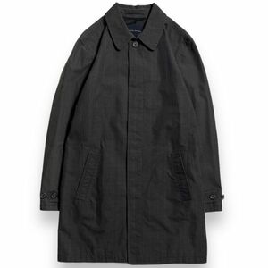 BANANA REPUBLIC バナナリパブリック 千鳥格子 チェック ロング丈 ステンカラー コート コットン ナイロン アウター ジャケット L グレー