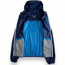 Eddie Bauer エディバウアー 2トーン ポリエステル マウンテンパーカー 軽量 フード ジャケット フーディー パーカー 登山 M ブルー_画像3