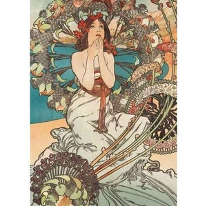 アルフォンス ミュシャ ポストカード Alphonse Mucha モナコ モンテカルロ 1897 ドイツ製 グリーティングカード フォト パタミン