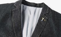 メンズテーラードジャケット ブレザー シンプル カジュアルスーツ ビジネススーツ デニムジャケット紳士 通勤 ３色 M~4XL ブルー_画像7