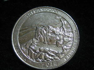 アメリカ合衆国 2014年 国立公園 バージニア　25セント　記念硬貨　 クオーターダラー コイン　米国　USA　海外