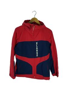 X-LARGE◆HOODED NYLON JACKET/ナイロンジャケット/S/ナイロン/RED/無地/6926-119-0838