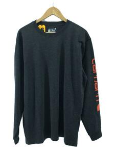 Carhartt◆タグ付/ロンT/長袖Tシャツ/袖プリ/M/コットン/グレー