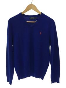 POLO RALPH LAUREN◆セーター(薄手)/S/ウール/BLU/無地