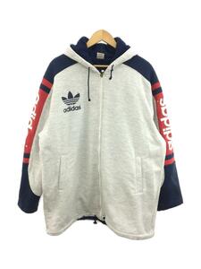 adidas◆ジップパーカー/L/ポリエステル/GRY/ADS-8704/デサント製