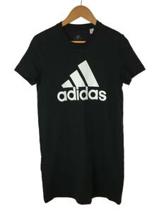 adidas◆半袖ワンピース/M/コットン/BLK/無地