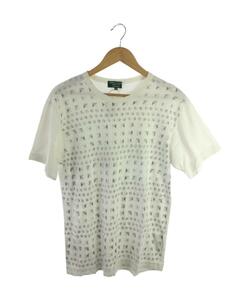 COMME des GARCONS HOMME PLUS EVER GREEN◆AD2006/スタッズ転写/汚れ有Tシャツ/S/コットン/WHT/PS-T207