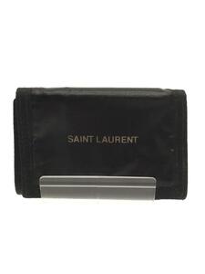 SAINT LAURENT◆3つ折り財布/ナイロン/BLK/メンズ