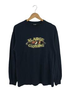 X-LARGE◆長袖Tシャツ/M/コットン/ネイビー/プリント/101221011036/カットソー/メンズ