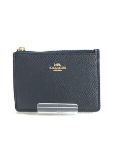 COACH◆カードケース/レザー/NVY/無地/レディース/57841