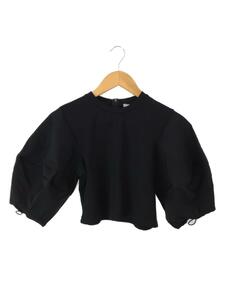 UN3D.◆22SS/VOLUME SLEEVE TOP/半袖ブラウス/38/レーヨン/BLK/タグ付