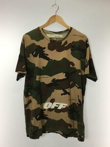 OFF-WHITE◆18AW/Camo Tee All Over/Tシャツ/XS/コットン/KHK/OMAA038E18185021