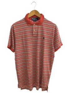 POLO RALPH LAUREN◆ポロシャツ/L/コットン/RED/ボーダー/1265018