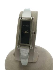 GUCCI◆クォーツ腕時計/アナログ/ステンレス/BLK/SLV/1500L