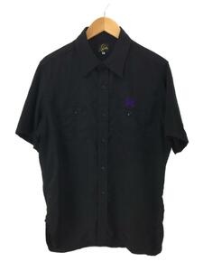 Needles◆半袖シャツ/M/ポリエステル/BLK/無地/KP180/22SS/WORK SHIRT